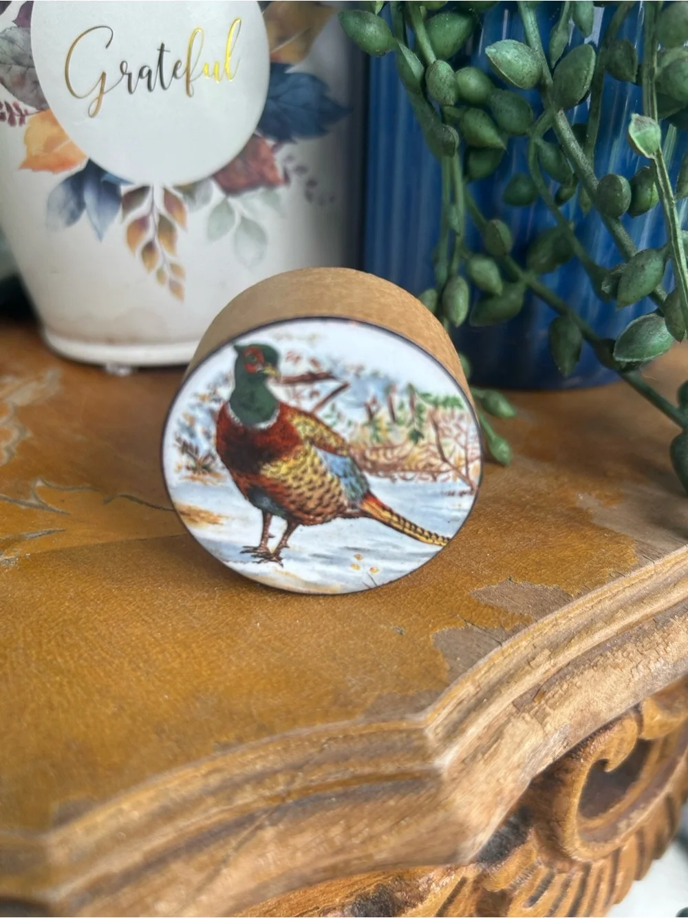 Vintage Pheasant Cork Bottle Stopper